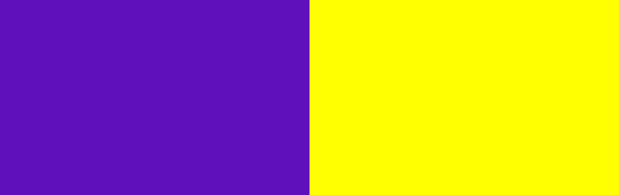 Demonstrating complementary colors with purple and yellow.