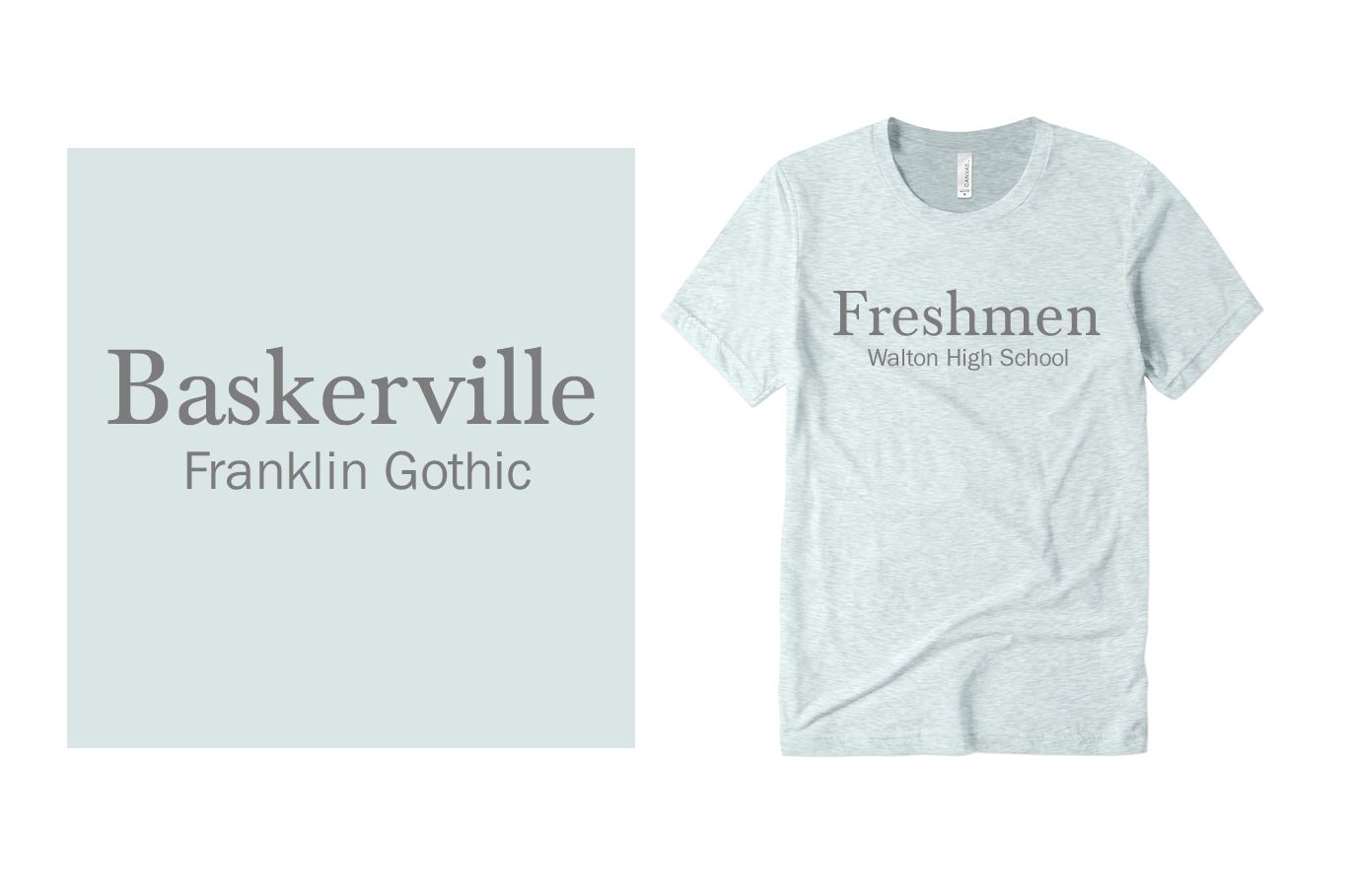 Example font pairing of Baskerville and Franklin Gothic.