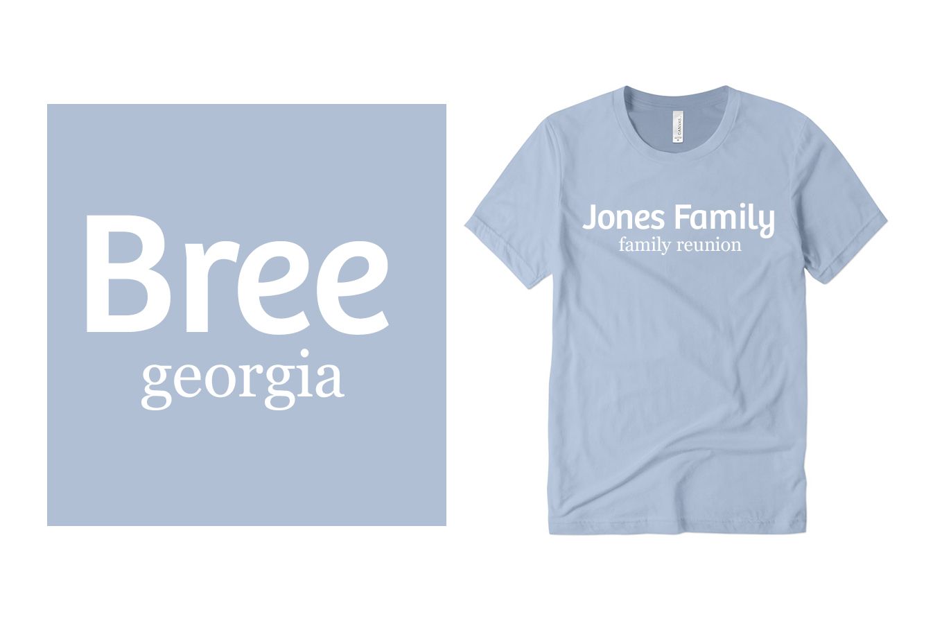 Example font pairing of Bree and Georgia.