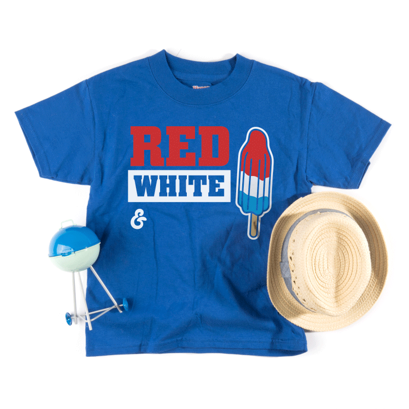 A kids Fourth Of July themed t-shirt design customized multiple ways.