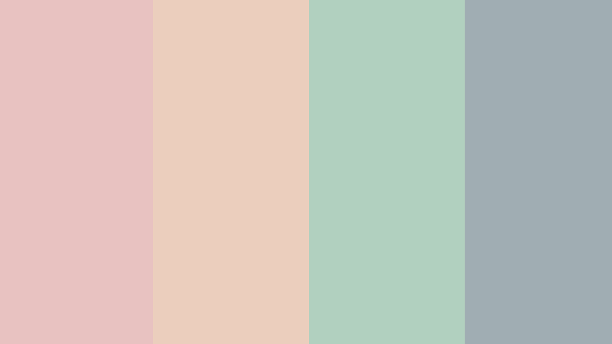 The pretty pastel tetradic color pallet shown as a color block graphic.