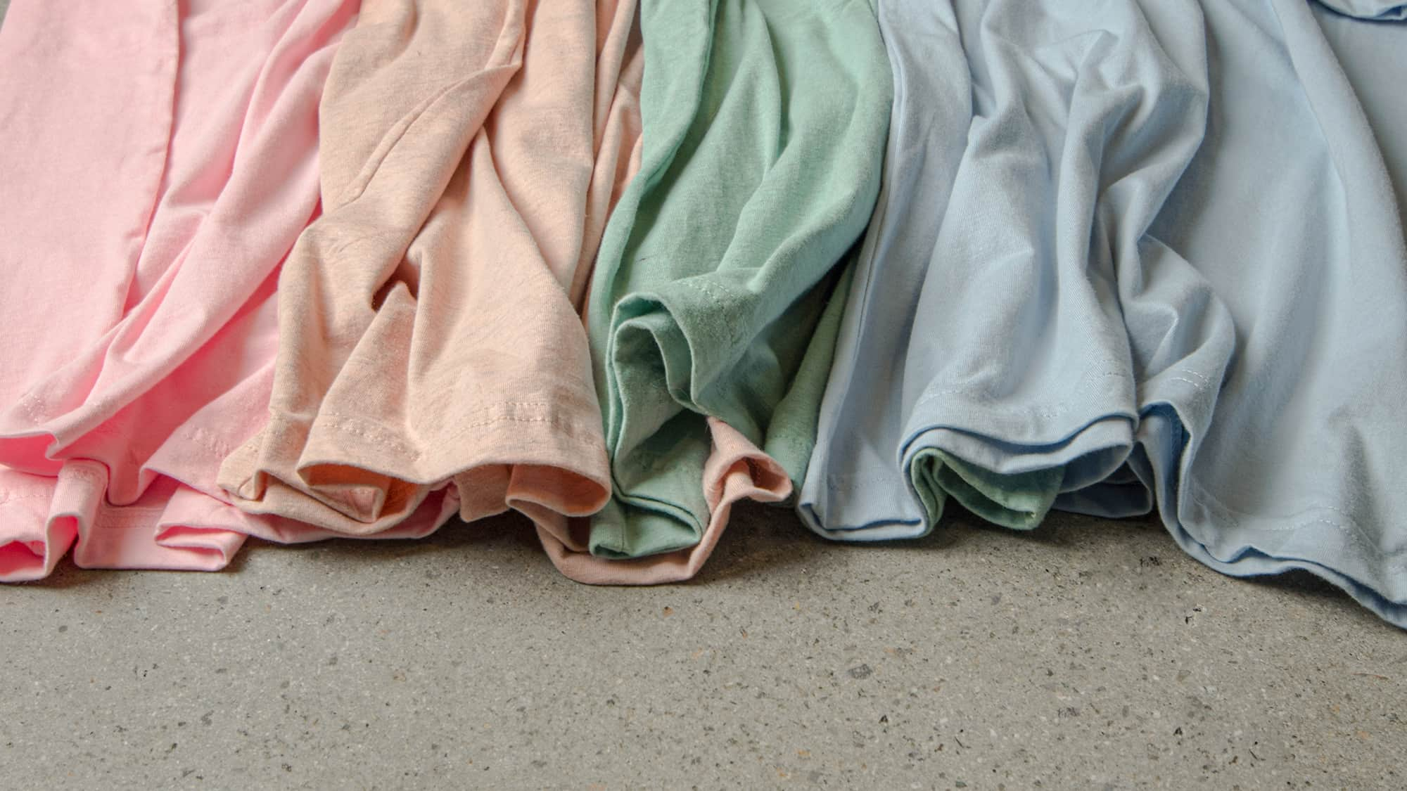 The pastel pallet made with corresponding t-shirt fabrics.