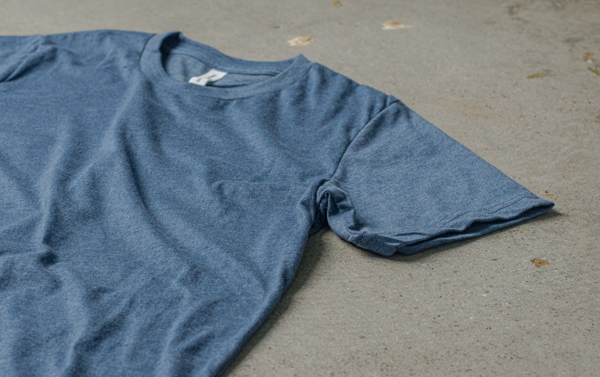 A detail image showing the soft fabric of the Sueded Tee.