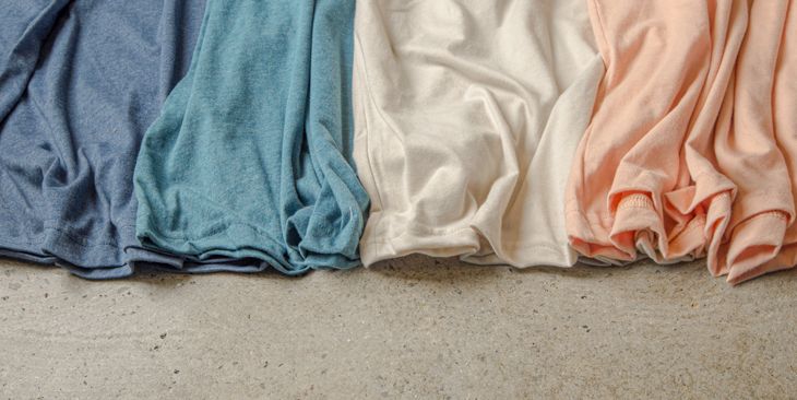 A complementary color pallet made with various t-shirt colors from the Sueded Tee.