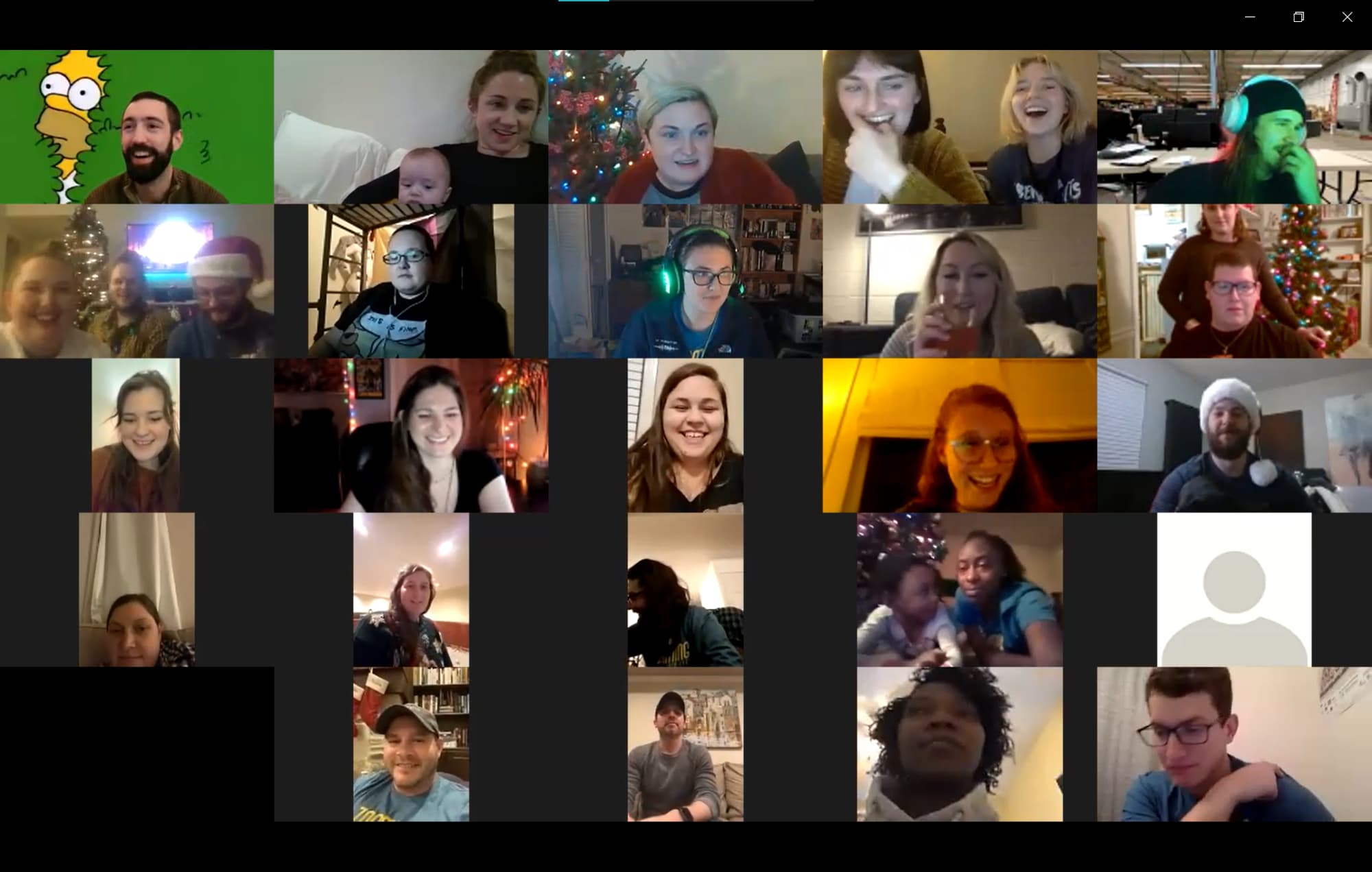 A screenshot from the UberPrints holiday Zoom call.