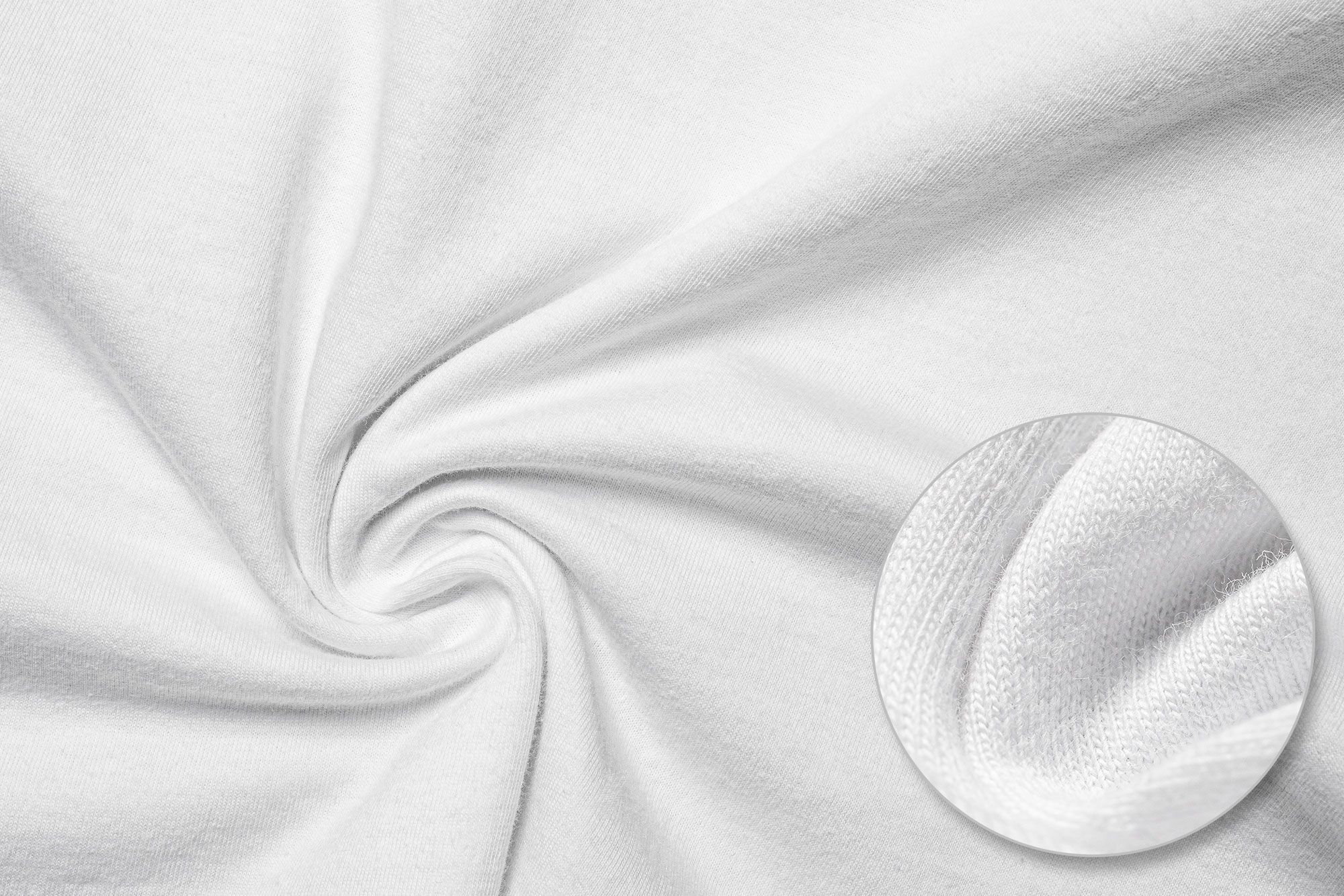 A detail image of ring-spun cotton.