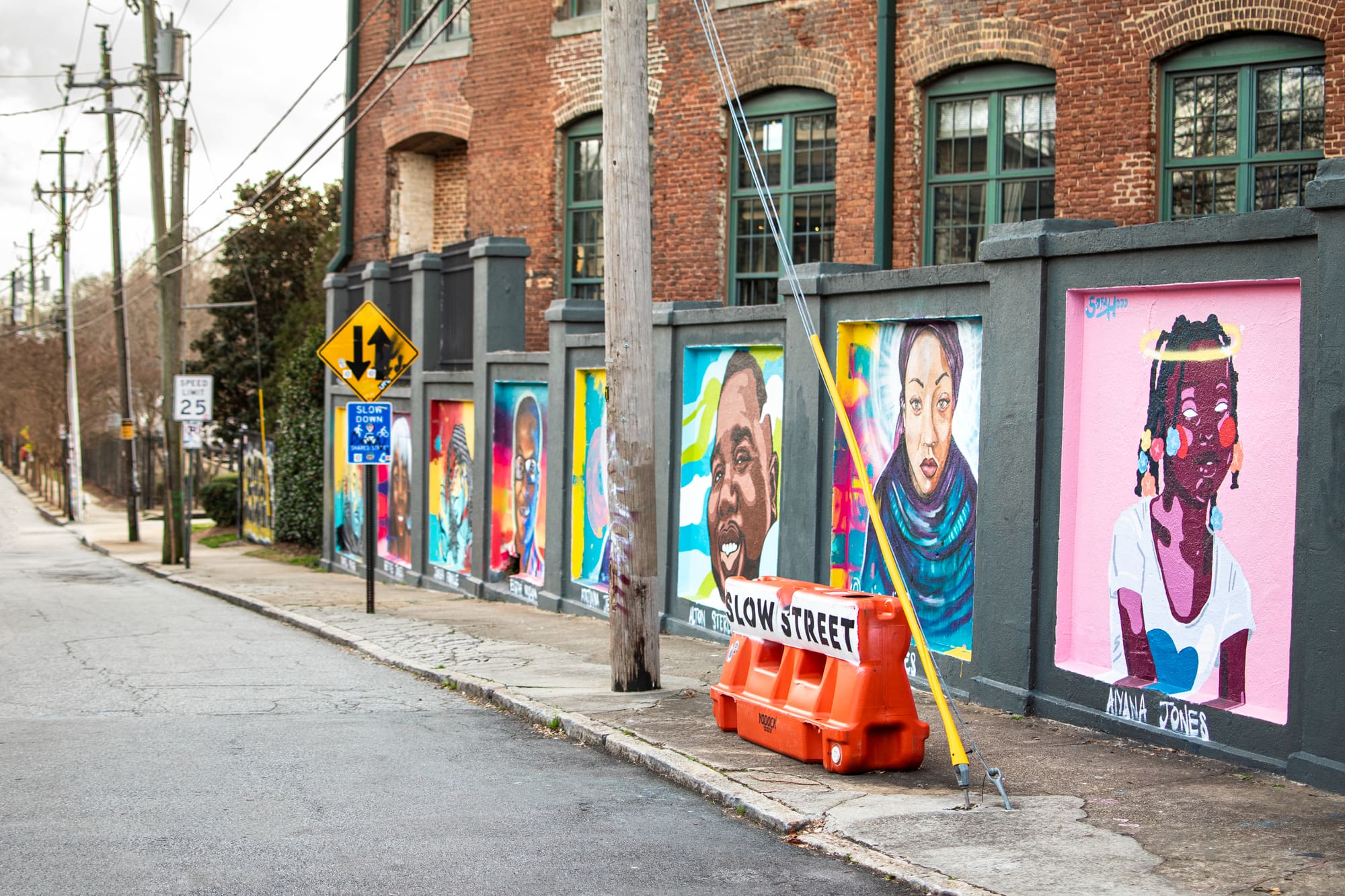 Murals on the streets of Cabbagetown.