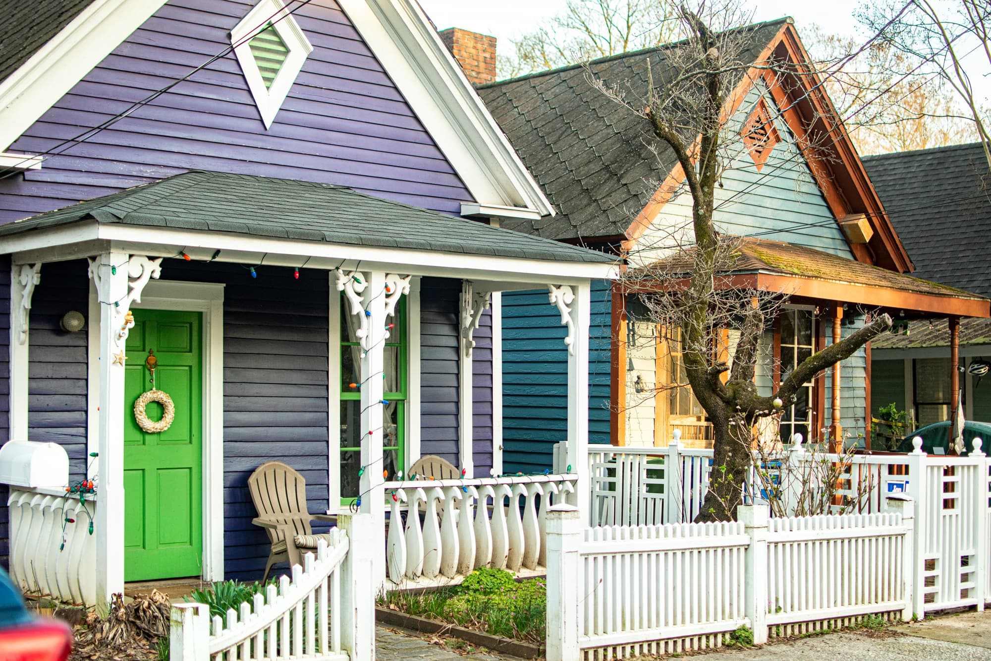 Photo of colorful homes on the streets of Cabbagetown.