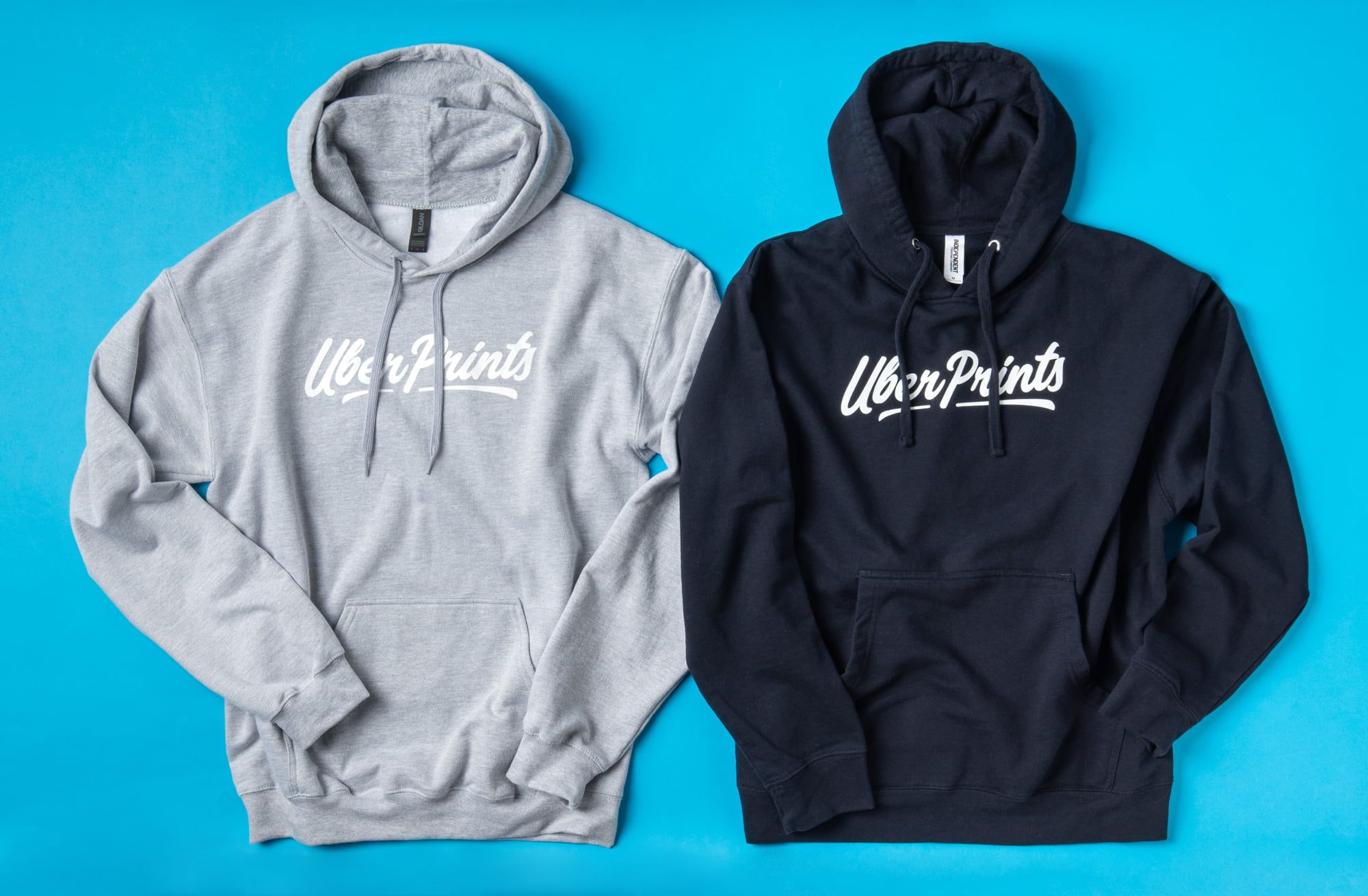 Flat top down view of the Basic Hoodie and the Premium Hoodie
