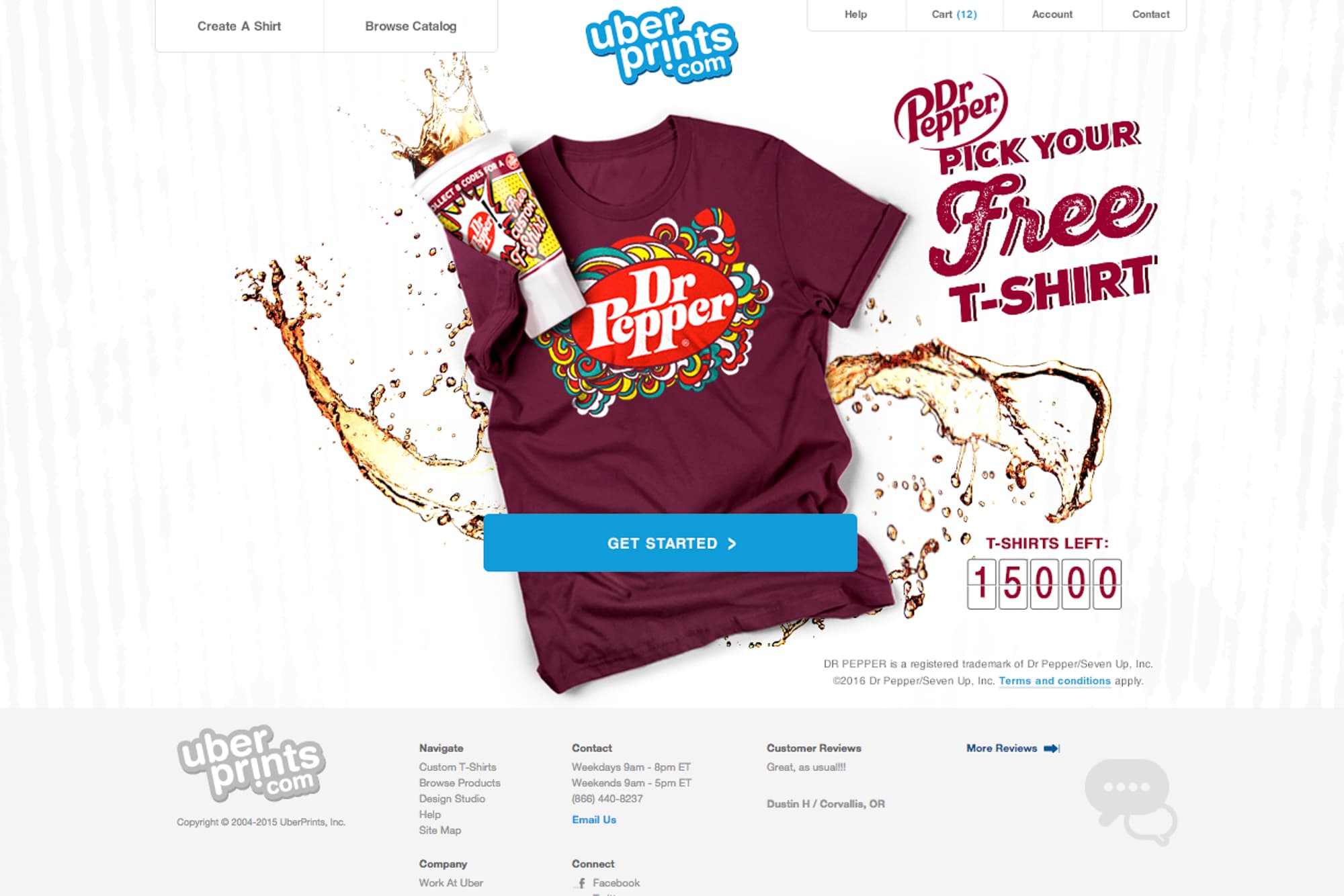 Mockup of the UberPrints website for the "Pick Your Pepper" campaign.